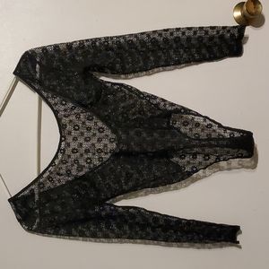 NEW Victoria's Secret women's XS black lace thong lingerie bodysuit